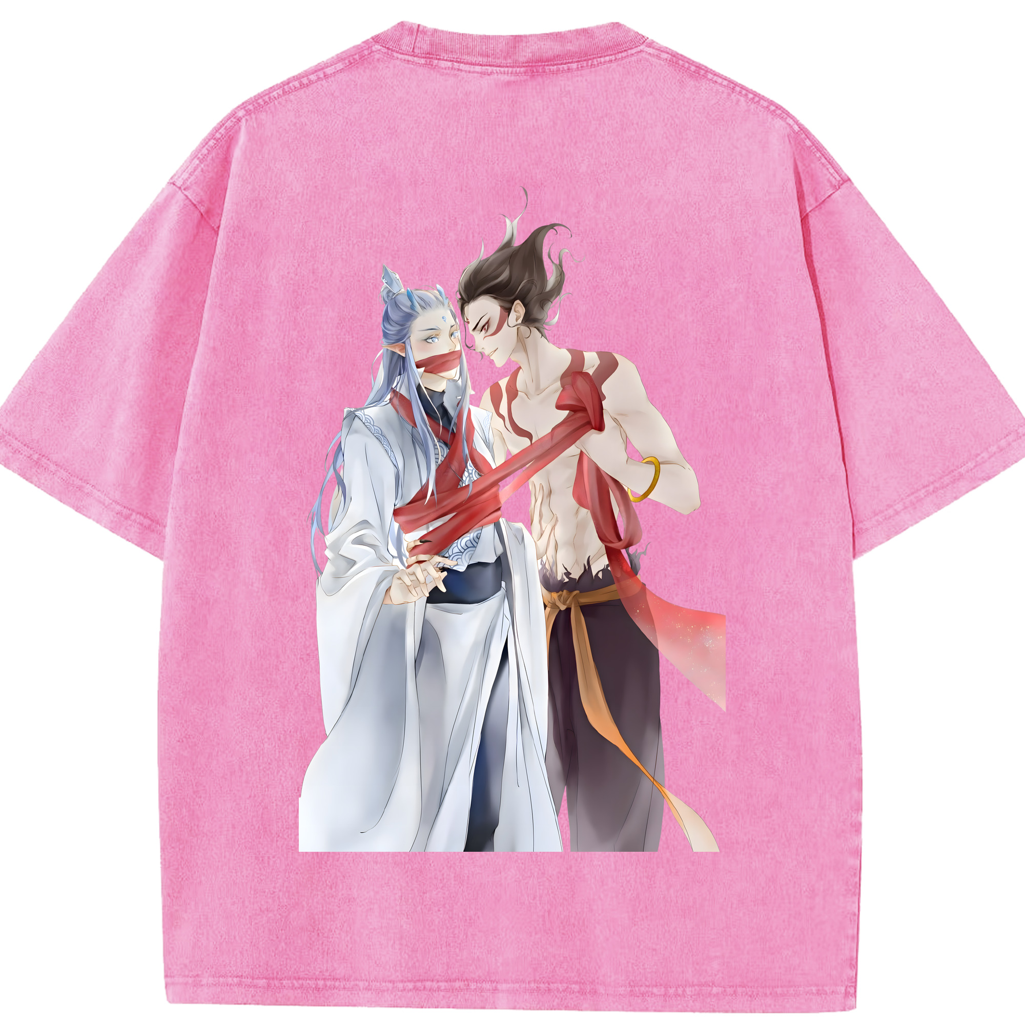 （画像用） Ne Zha 2 ナタ 魔童の大暴れ 綿100% ヴィンテージ風 半袖Tシャツ（背面プリント）